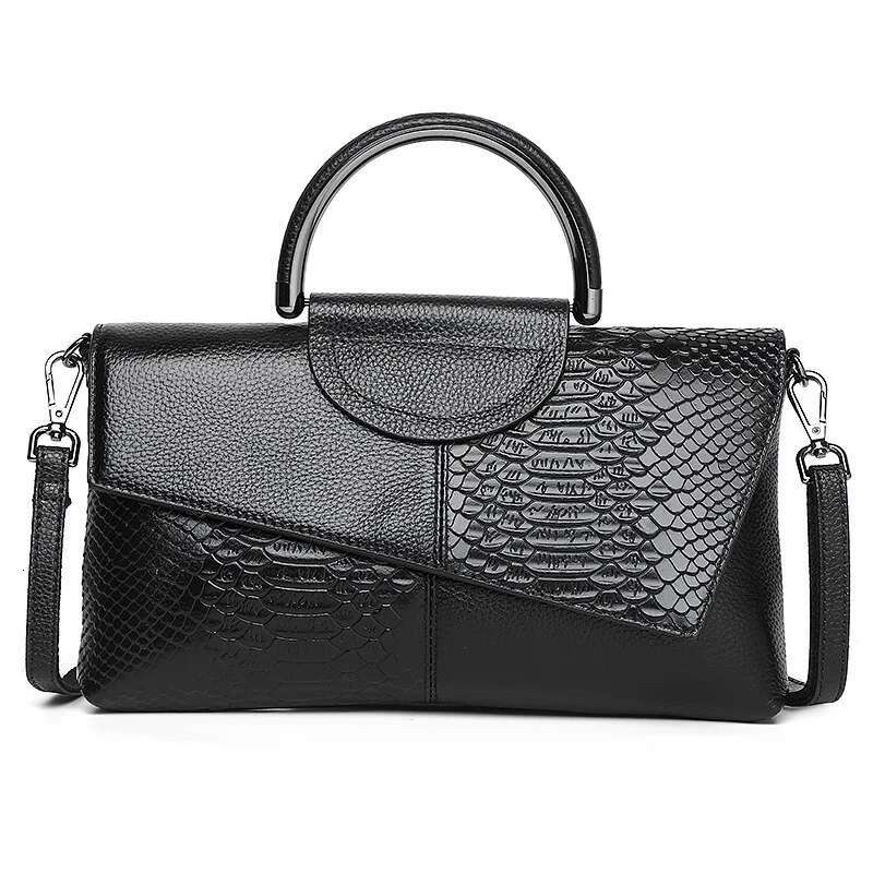 2022 Brand Design Genuine Snake Print Handbag Fashion Ladies Hand-Held Large Capacity Cowhide Leather Wallet