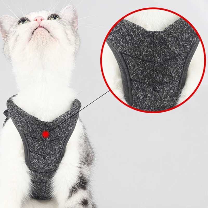 Cat Strap Adjustable Anti Escape Small Cat Vest Steel Wire Rope Strap Light Breathable Soft Pet Traction Strap Kitten Walking JacketT250318