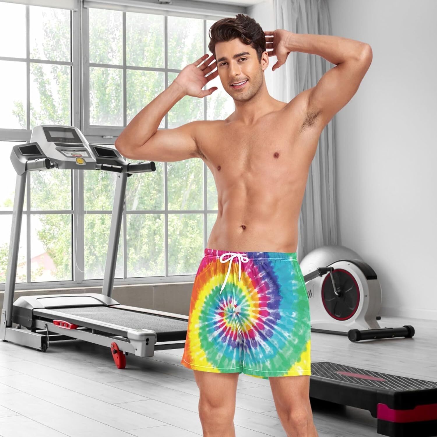 Men's Athletic Shorts Dry Workout Gym Running Shorts ,Multicolord Fashionable printed shorts