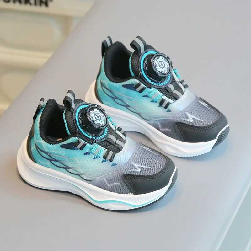 Childrens sports shoes boys casual shoes rotating buttons childrens girls running sports shoes soft soled baby mesh shoes childrens sports shoes W2503