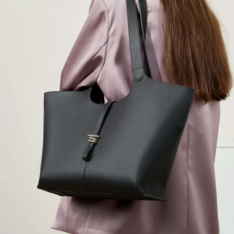 Burminsa Cowhide Genuine Leather Large Shoulder Tote Bags For Women 2024 Trend Designer Shopper Commuter A4 Ladies Handbags Gray