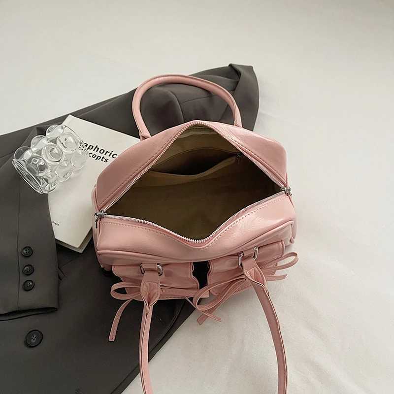 Ballet style shoder bag bow underarm bag wens bowling bag Y250318