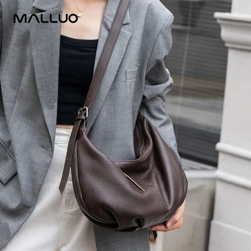 Women Natural Cow Genuine Leather Crossbody Bag Female Fashion Designer Shoulder Bags Ladies Cowhide Casual Retro Handbag