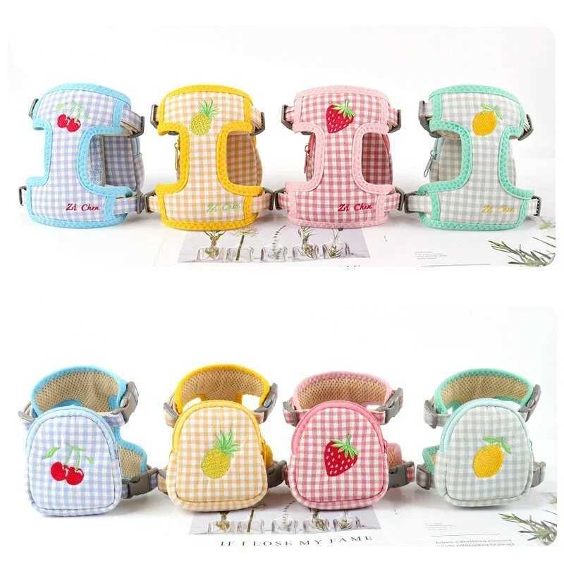 Cat harness with backpack to prevent breakage breathable chest strap pet leash set mini dog walking pet suppliesT250318