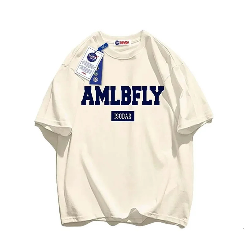 Mens summer vintage cotton crew collar short sleeved graphic T-shirt casual edition fashionable oversized T-shirt 250317