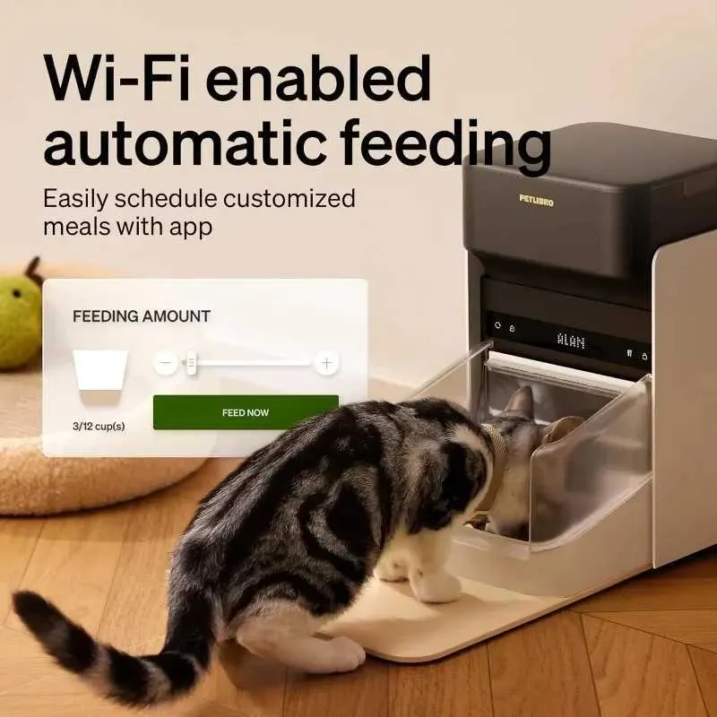 PETLIBRO Upgraded RFID Automatic Cat Feeder 5G Wi-Fi Automatic Pet Feeder 3L Auto Cat Feeder App Control With Light Collar TagC250228 ZZ