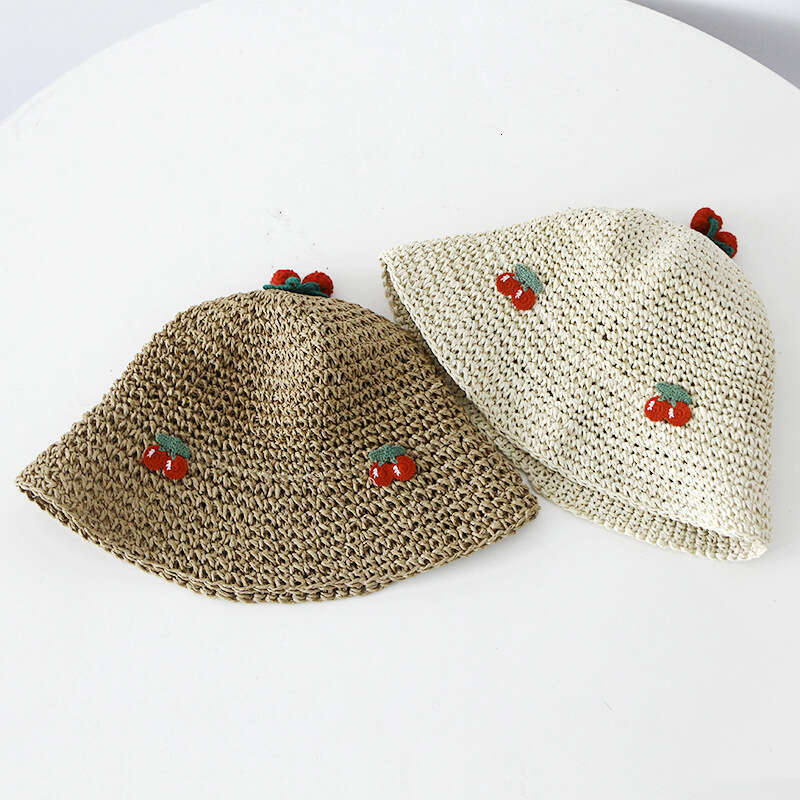 Children's 2024 New Summer Beach Sunshade and Sunscreen Sun Straw Weaving Holiday Cool Hat Big brim