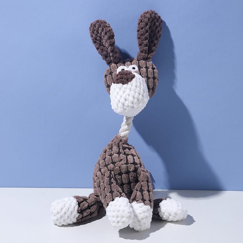 Fun Pet Toy Donkey Shape Corduroy Chew Toy For Dogs Puppy Squeaker Squeaky Plush Bone Molar Dog Toy Pet Training Dog Accessories
