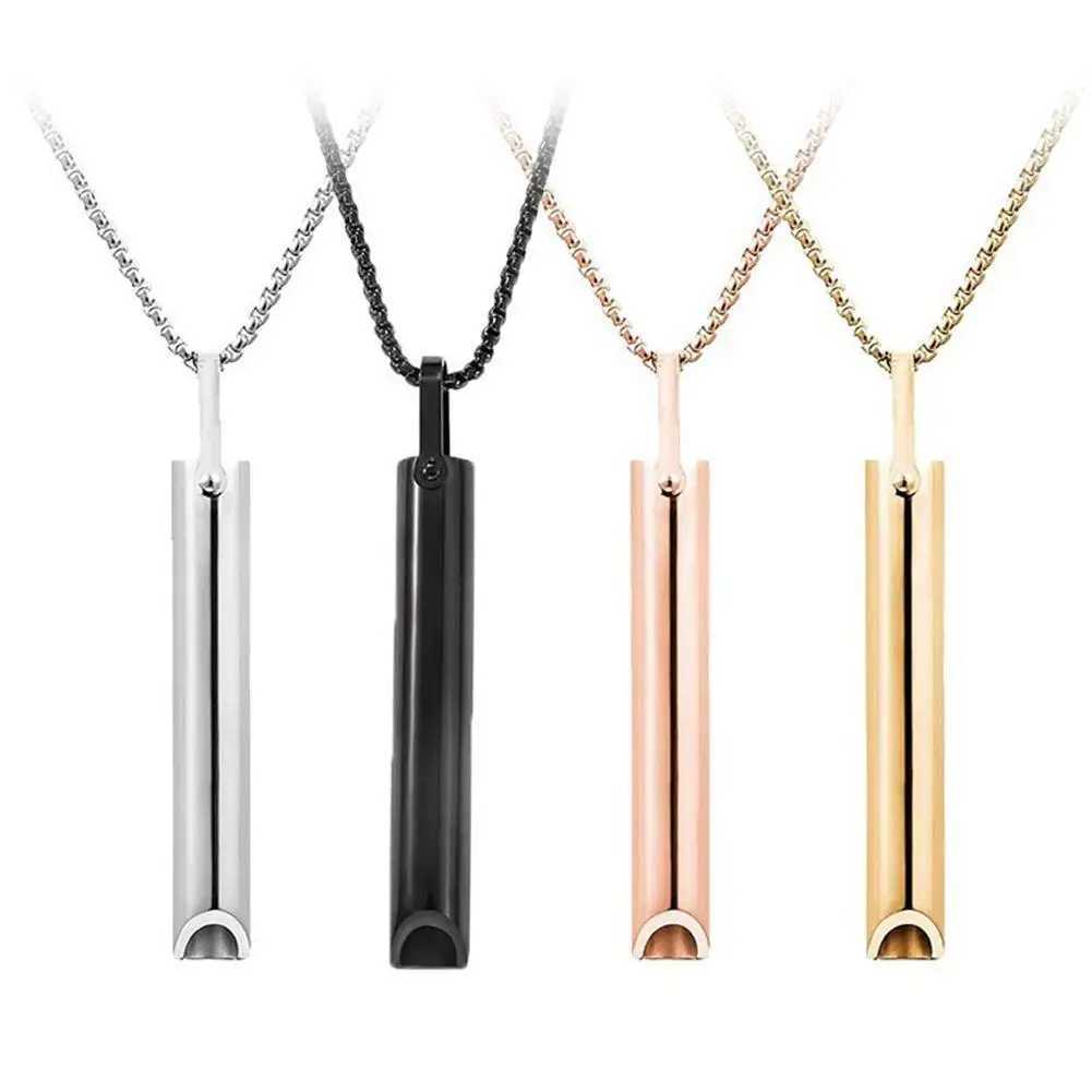 Stainless steel breathable necklace for smoking cessation anxiety relief anti vaping necklace breathing necklace W250318