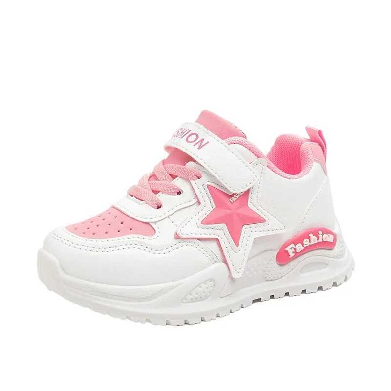 Girls Sports Shoes Princess Sle Sweet Stars Kids Sneakers Thick Soft Sole 2025 New Fashion Children Running Shoes Hook loop W250318
