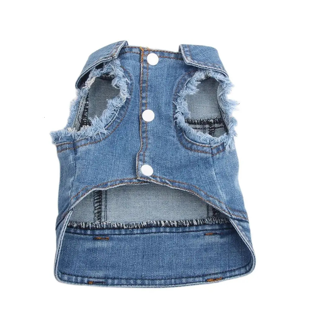 Dog and cat jeans jacket foldable denim vest puppy springautumn clothing 250318