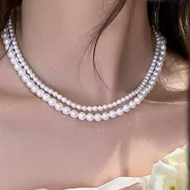 4/6/8/10/12MM Faux Pearl Pearl Necklace Women's Faux Pearl Choker Jewelry for Women