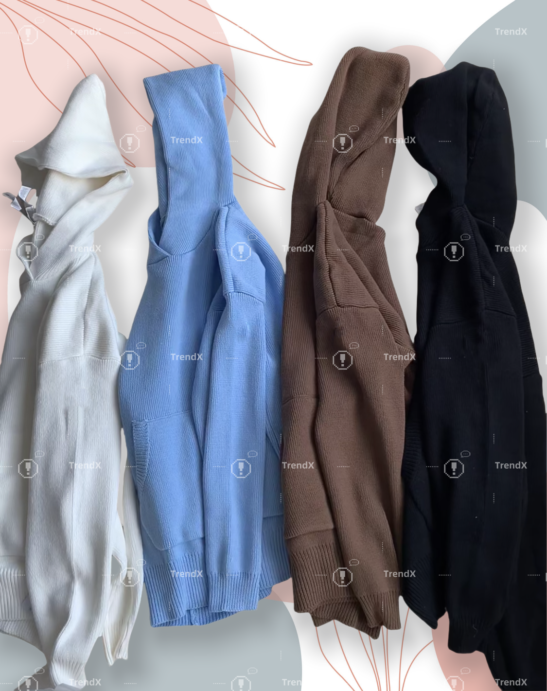 Trendy Hooded Knitted Pullover - Fashion Meets Functionality for Cold Weather