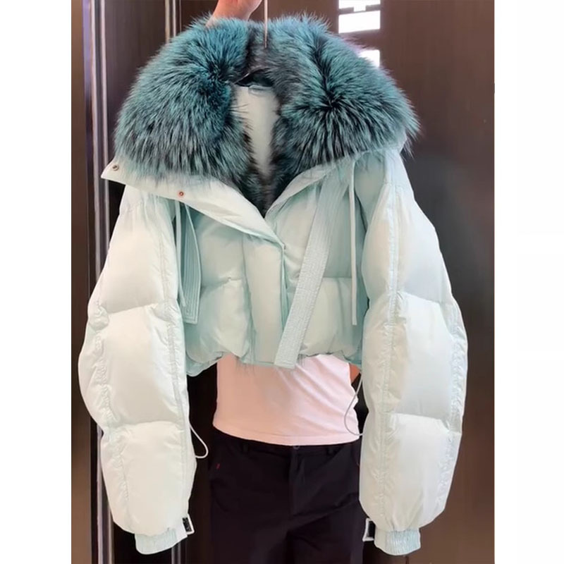 Shenzhen Nanyou high-end super beautiful blue short cotton jacket for women's winter 2024 new fashionable and stylish thick coat