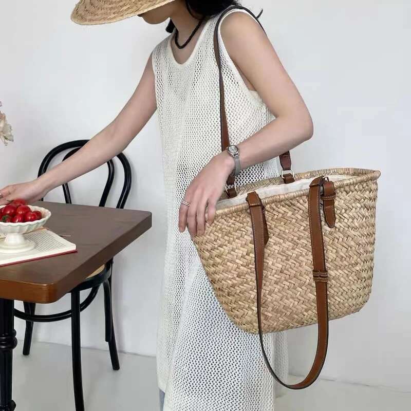MEDIOW Bohemian Straw Tote Bags For Women Designer Handbag And Purses 2024 New In Natural Grass Braided Underarm Shoulder