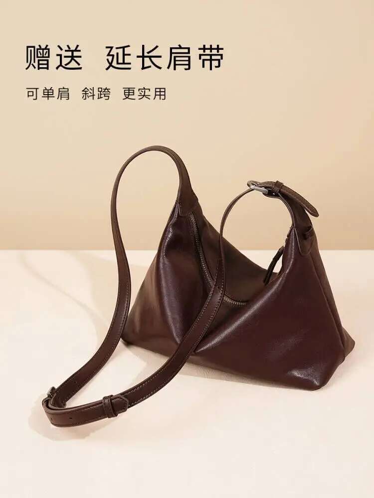 First layer vegetable tanned cowhide armpit classic crossbody hobo bag all-match casual genuine leather commuting shoulder dumpl
