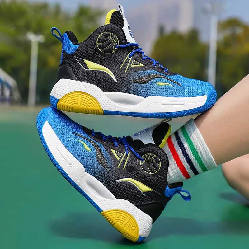Hot Fashion Basketball Shoes Kids Original Breathable Platform Casual Sports Shoes For Boys Outdoor Non-slip Childrens SneakersXJ250318