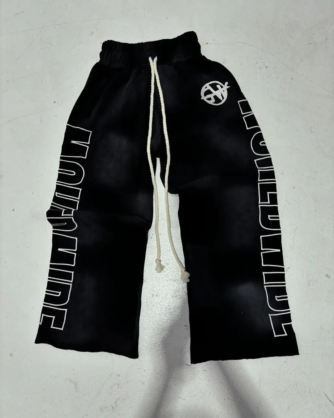 Y2K retro street black womens sports pants fashionable Harajuku Gothic casual straight leg simple 250317