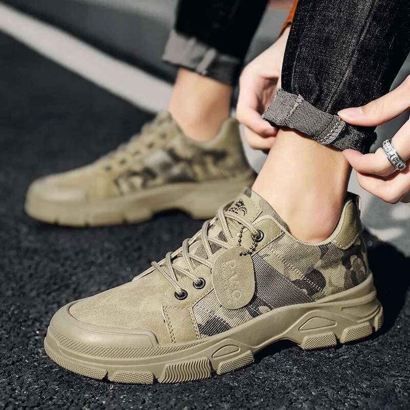 Camouflage Sports Canvas Casual Denim Shoes High-quality Men Outdoor Platform Desert Ankle Bota Mascua