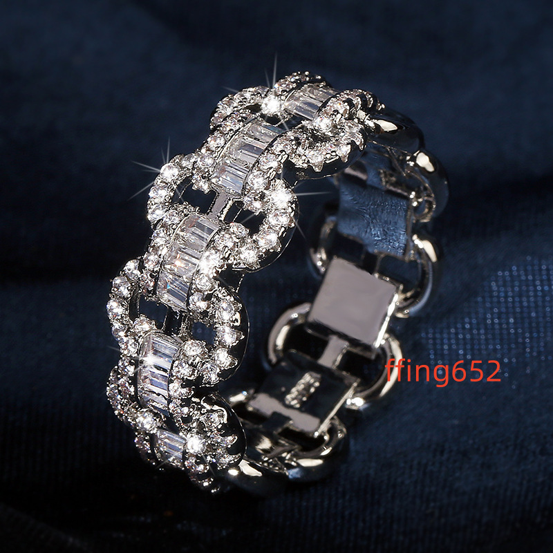 luxury geometry designer shining crystal love band rings for women hollow charm engagement moissanite bling diamond ring jewelry nice gift