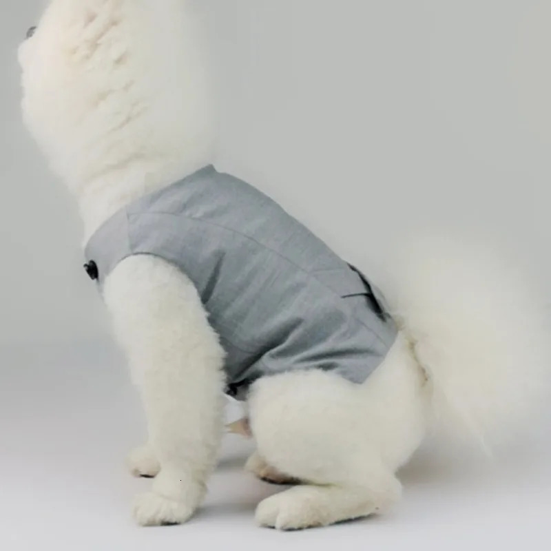 Dog Tuxedo Suit For Small Medium Breed Formal Vest With Bow Tie Clothes Gentleman Pet Wedding Birthday Party Costume 250318