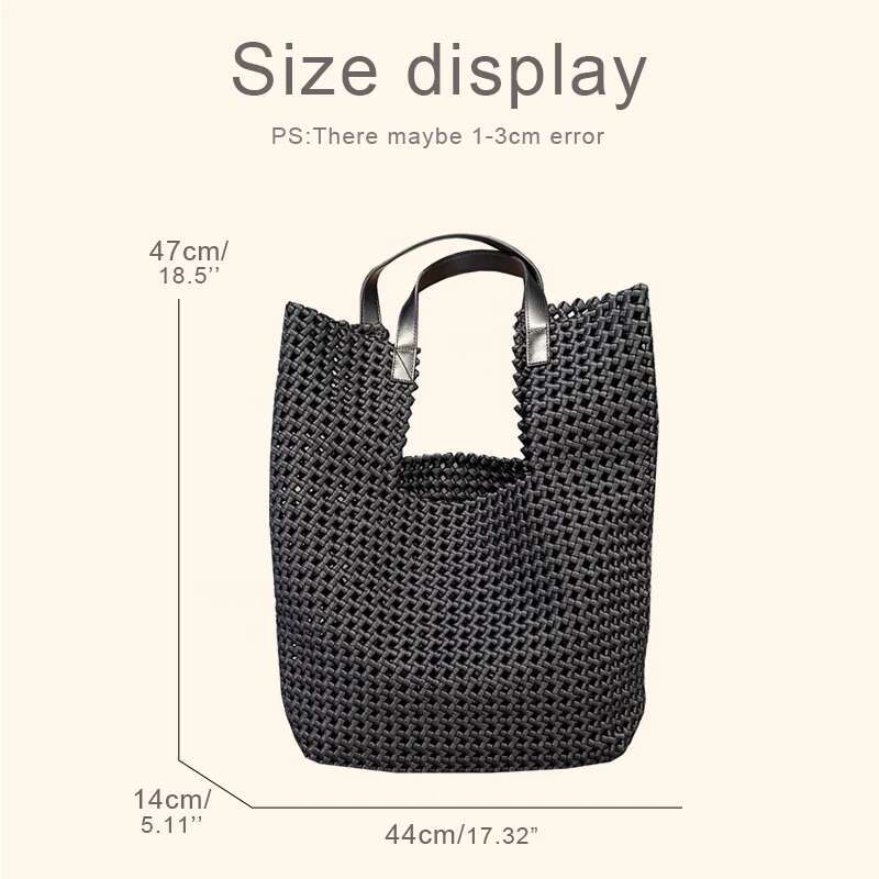 Genuine Leather Tote Bags For Women Handbags Designer 2023 New In Cowhide Weave Hollow Large Capacity With Inner Pocket