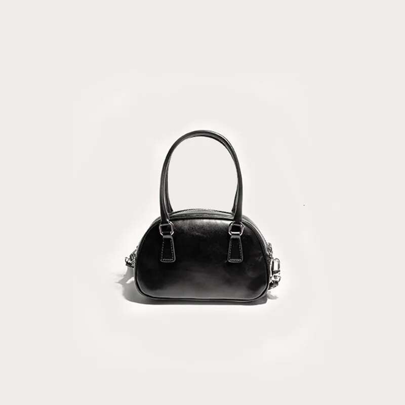 2024 Genuine Leather Women's Mini Boston High Quality Retro Versatile Handbags Small Shell Shoulder Bag Cowskin Purses