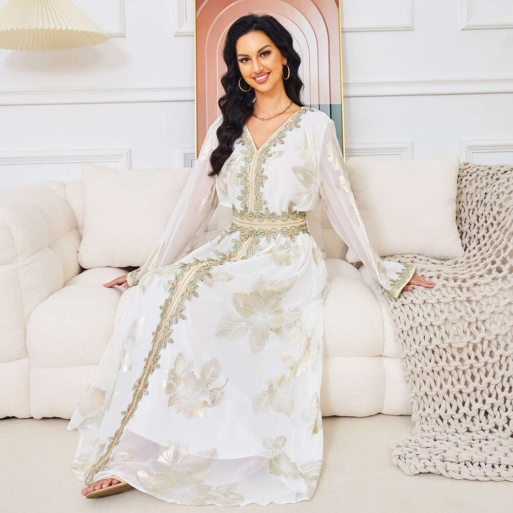 Mt060 Fashion New Hot Stamped Muslim Women's Long Dubai Tourist Dress