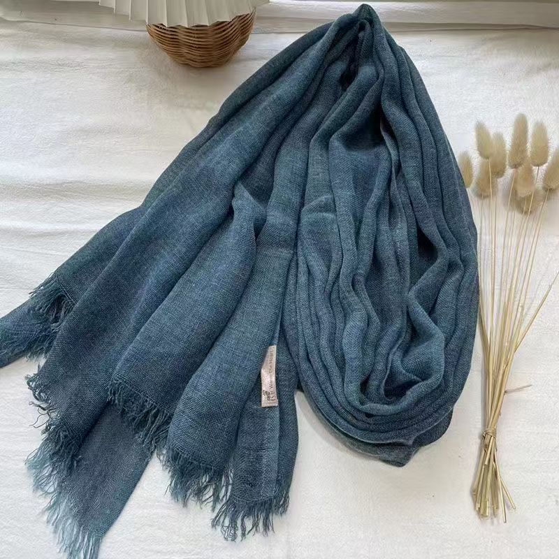 T308 new scarf for women, fashionable, versatile, high-end, hot-selling, solid color, warm and cold-proof, cervical spine neck scarf