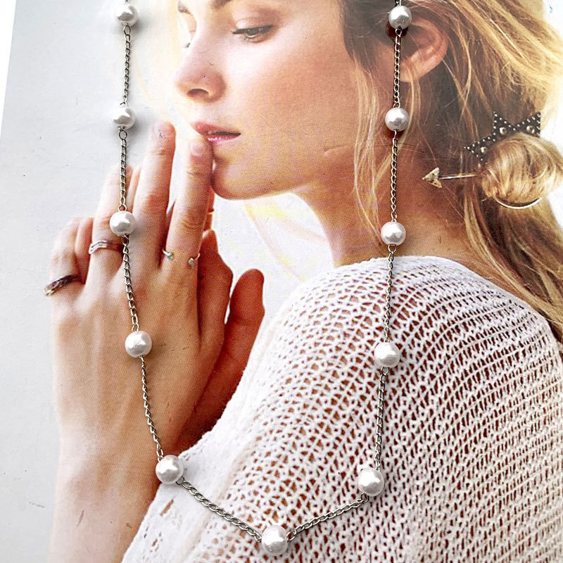Ins Hot Pearl Chain Necklace Women Light Luxury Everything Temperament Collarbone Chain Choker Accessories