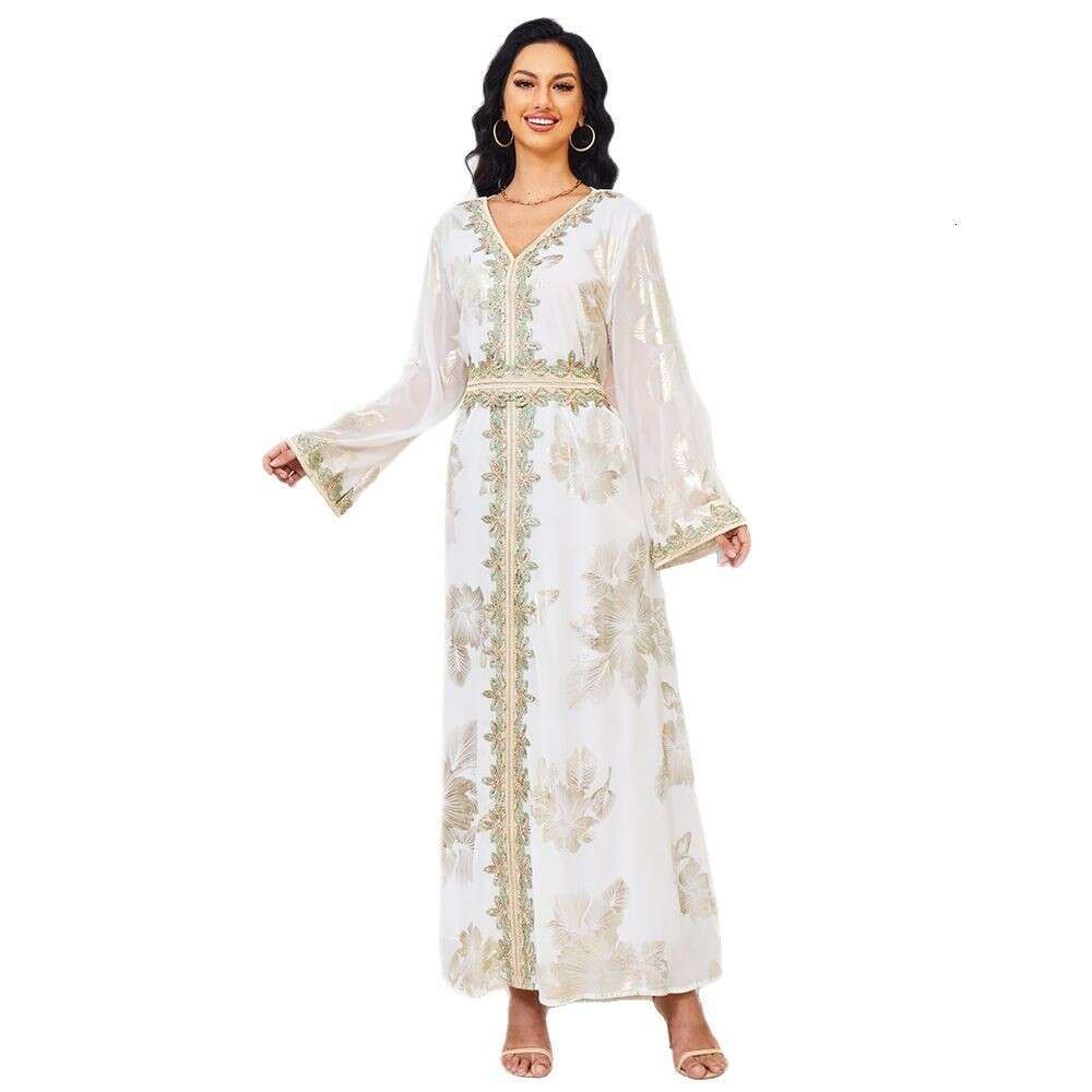 Mt060 Fashion New Hot Stamped Muslim Women's Long Dubai Tourist Dress