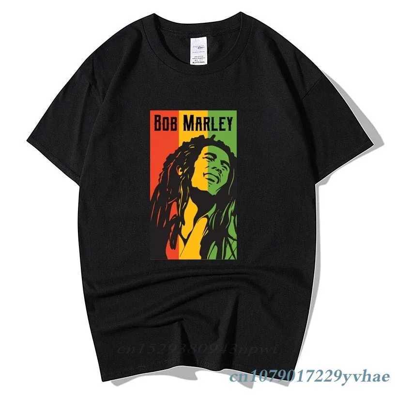 Bob Marley Rock Hip Hop Mens Summer Plus Street Clothing Casual Short Sleeve Round Neck Cotton Reggae Star T-shirtXJ250318