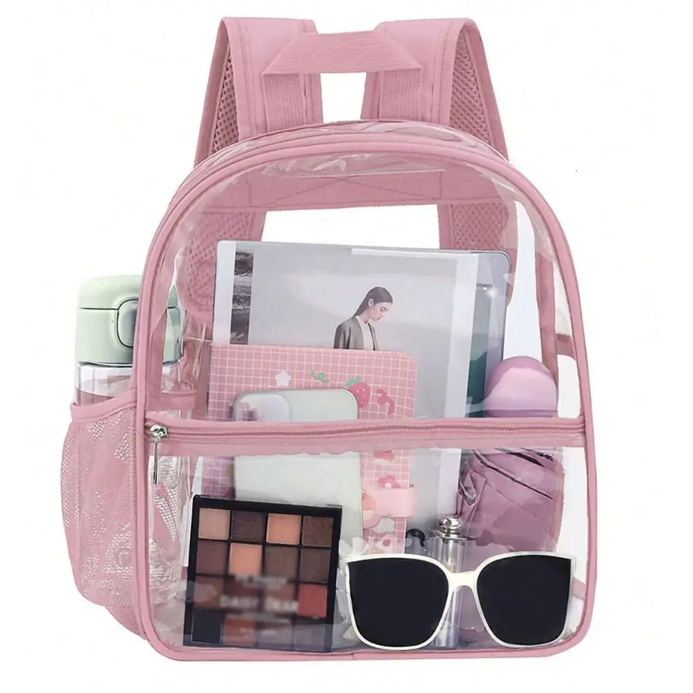 Small Clear Backpack Transparent PVC Backpack Summer Waterproof Beach Cell Phone bag for Travel School Storage Backbags 250314