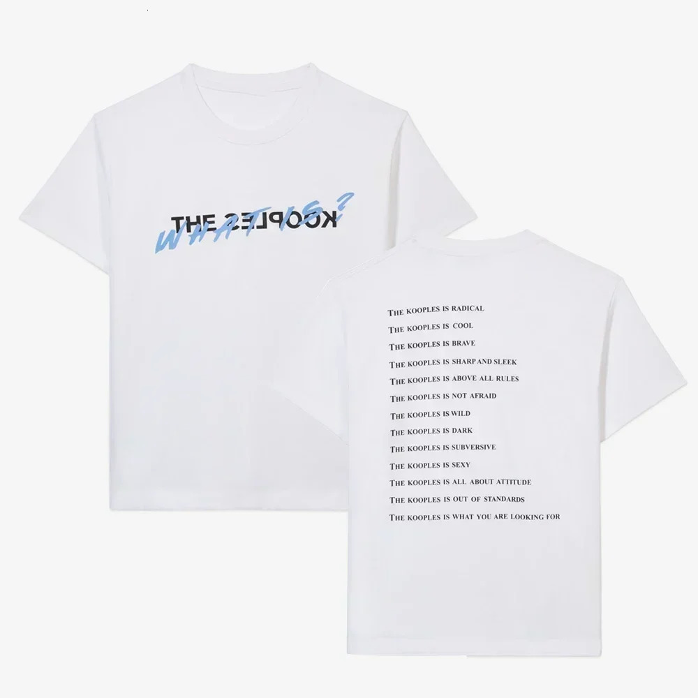 2025 Summer Graphic Printing Men Women Casual Loose T-shirt Kooples Printed O-neck T-Shirt Y2K Tops Tees 250318