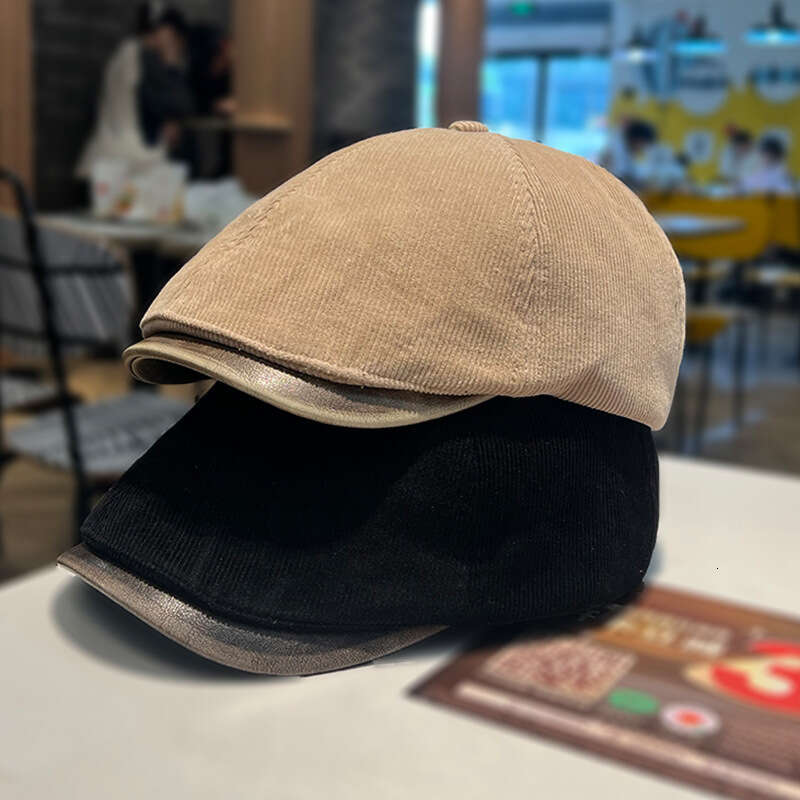 British style vintage forward for women's spring and autumn outings, small face, solid color hat