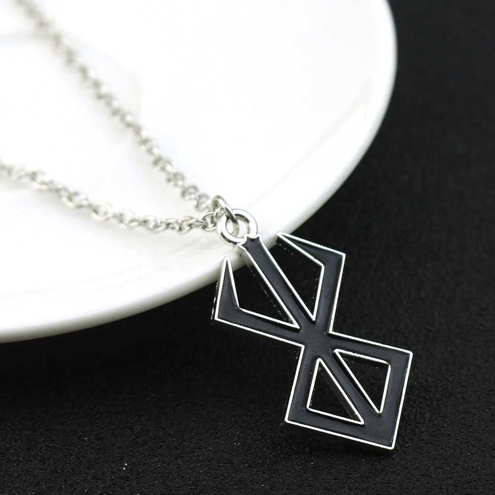 Creative Design Berserker Symbol Pendant Necklace Mens Cartoon Womens Crazy Warrior Lightning Necklace Keychain Jewelry Gift W250318