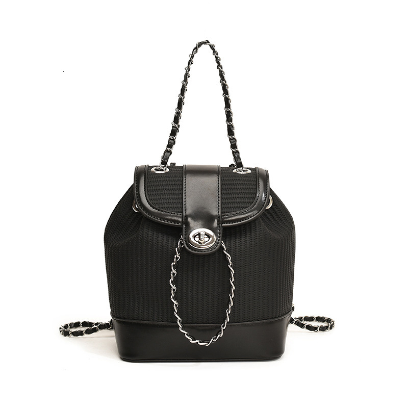 2025 Summer New Fashion Designer Women s Handbag Unique Weaving High Quality Popular Backpack Trendy Color Clash Bucket Bag Outdoor Shopping Storage B