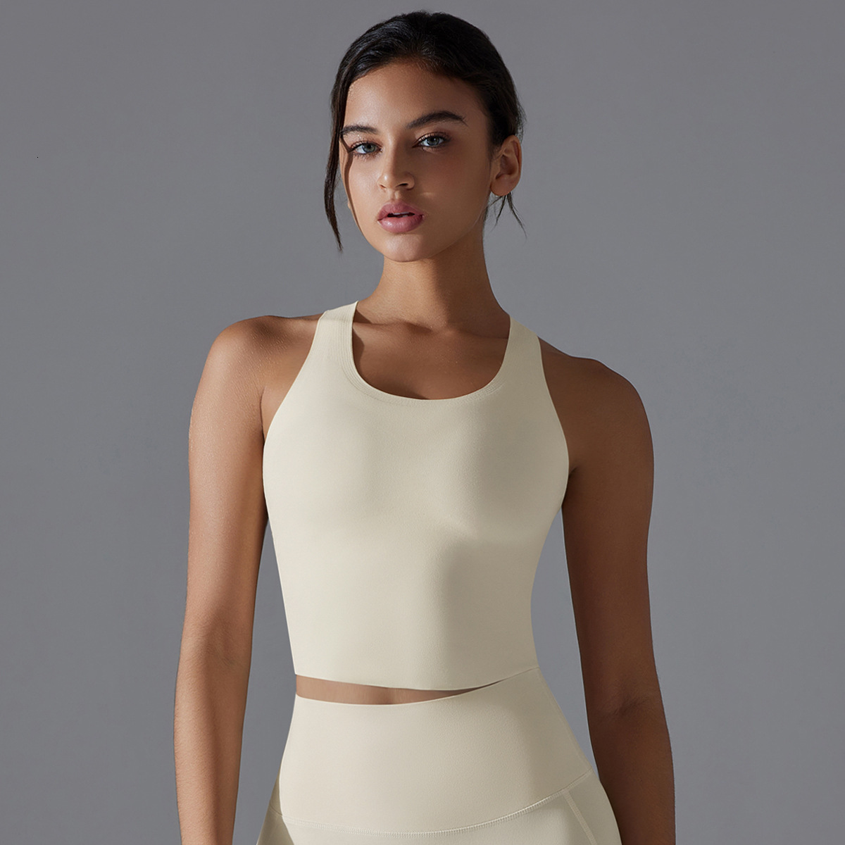 New leggings patchwork seamless back mid length bra, sports running fitness yoga suit, vest tracksuit