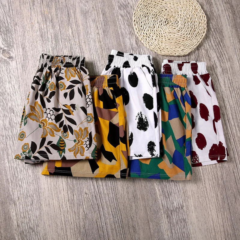 Woman Cotton Linen Shorts Summer Women Clothing Bottoms High Waisted Print Short Pants Female Casual Harem Shorts Pattern 250318