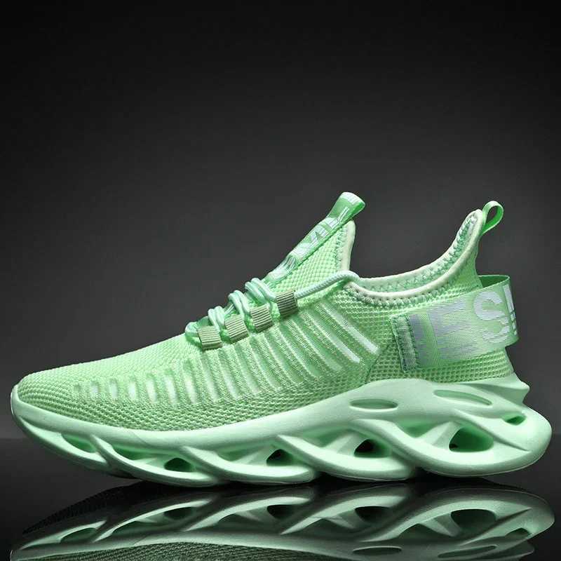 Mesh casual shoes mens sports shoes breathable mens sports shoes lace up lightweight plus size mens tennis shoes black and white brown green Y250318