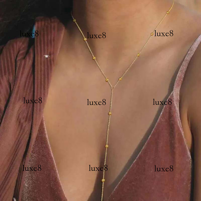 Gold Plated Lariat Necklace for Women, Double Laryered Long Chain Drop Pendant Choker Necklaces Fashion Gifts