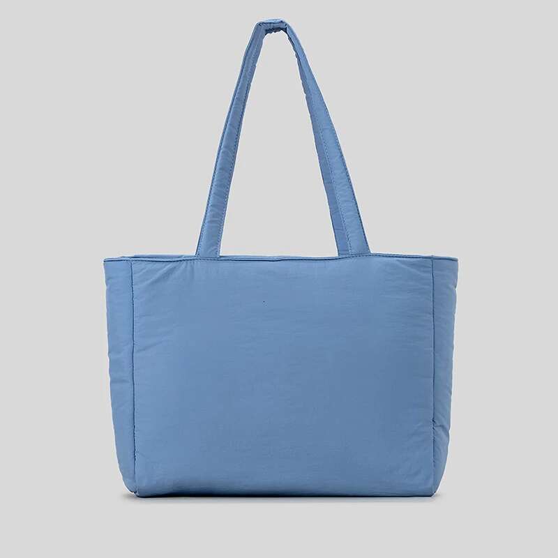 Custom Handbag Manufacturer Fashion Light Weight Padded Down Cotton Soft Quilt Nylon Puffer Tote Bag For Women Shopping