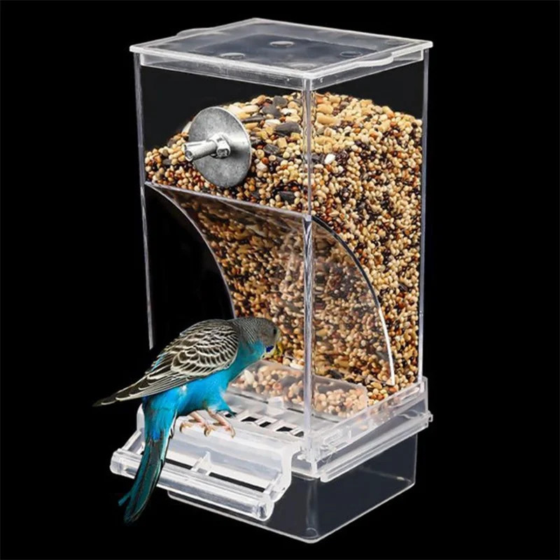 Chaos free bird feeder automatic parrot beverage acrylic seed food container cage accessories suitable for small and mediumsized parachutes 250318