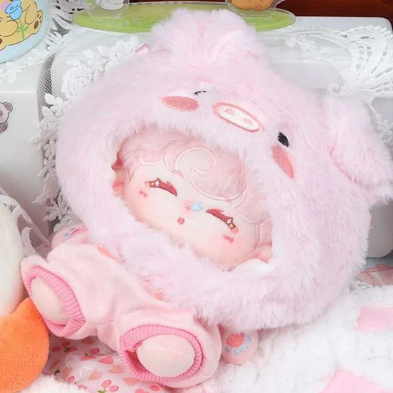 10cm 20cm cotton doll clothing cute pink pig head cover with hanging jumpsuit and toy doll accessoriesT250318