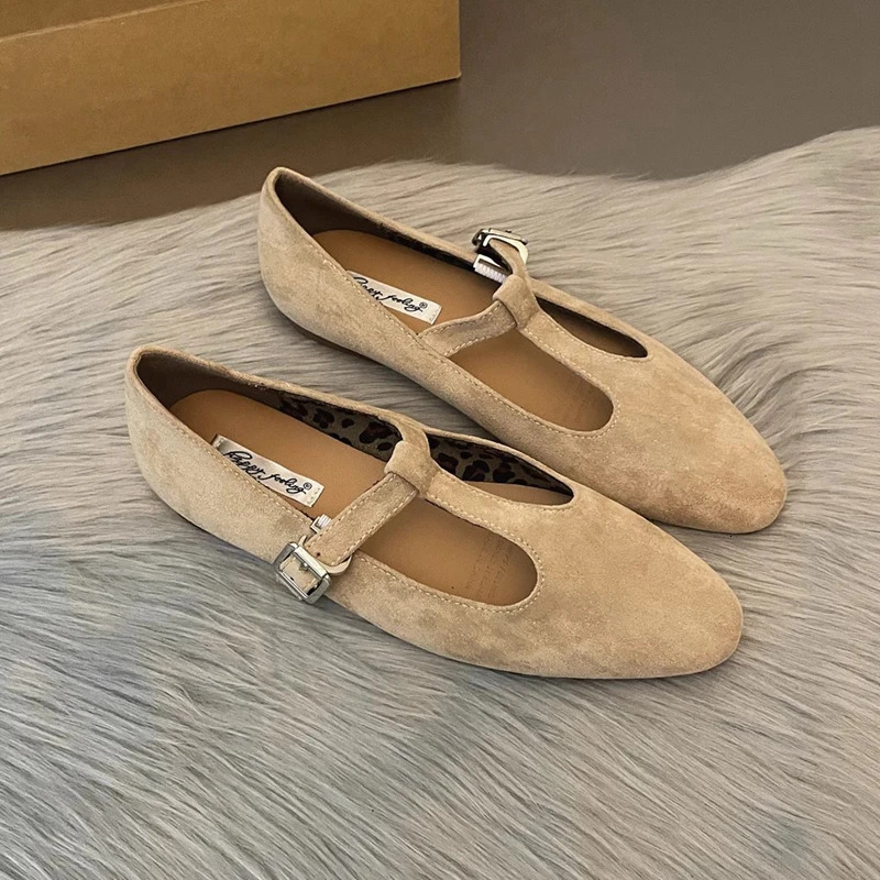SUOJIALUN Autumn Women Flat Shoes Fashion Round Toe Slip On Ladies Elegant Mary Jane Shoes Soft Flat Heel Outdoor Dress Ballerin 250318