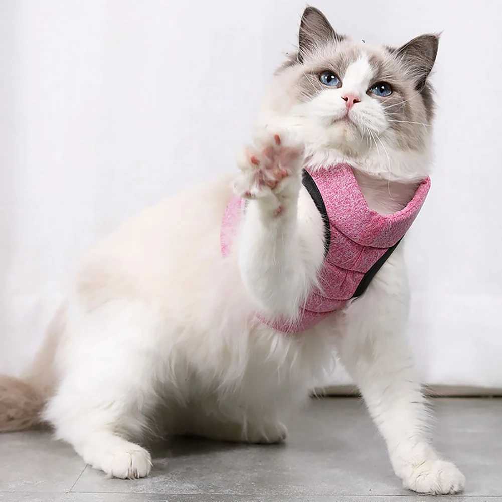 Cat harness and belt used for walking escape soft and adjustable pet vest used for cats light puppies and dog harnessesT250318