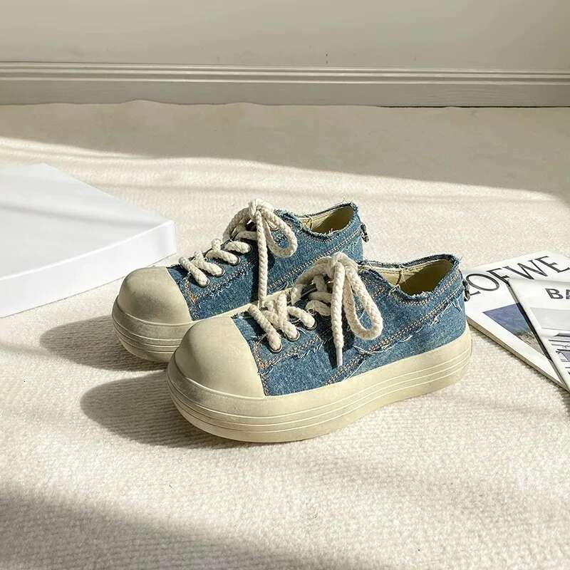 Big Round Toe White Canvas Shoes Lace Up Soft Black Ankle Boots Women's Sneakers Summer New In Designer Causal Dress Shoe
