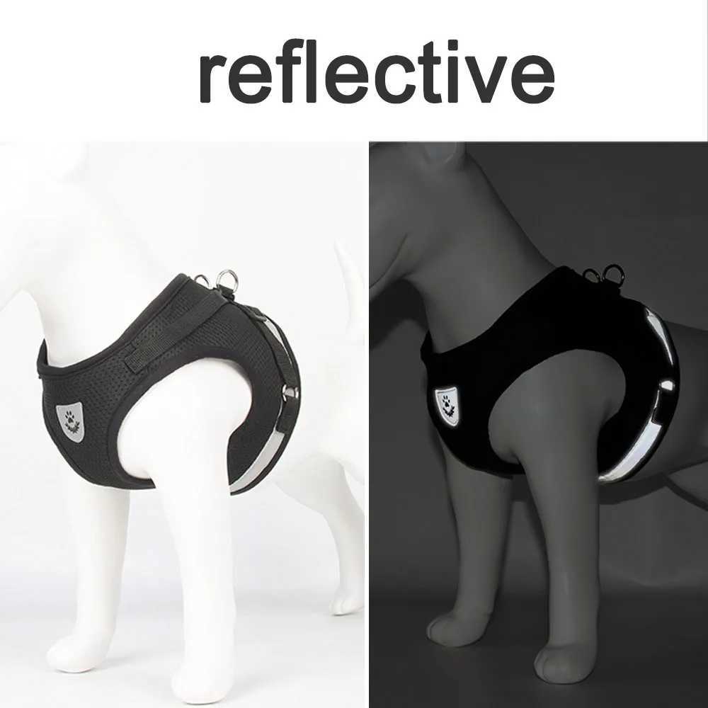 Adjustable breathable pet dog cat harness and belt escape cat vest harness for small dogs and cats Leads reflective cat collarT250318