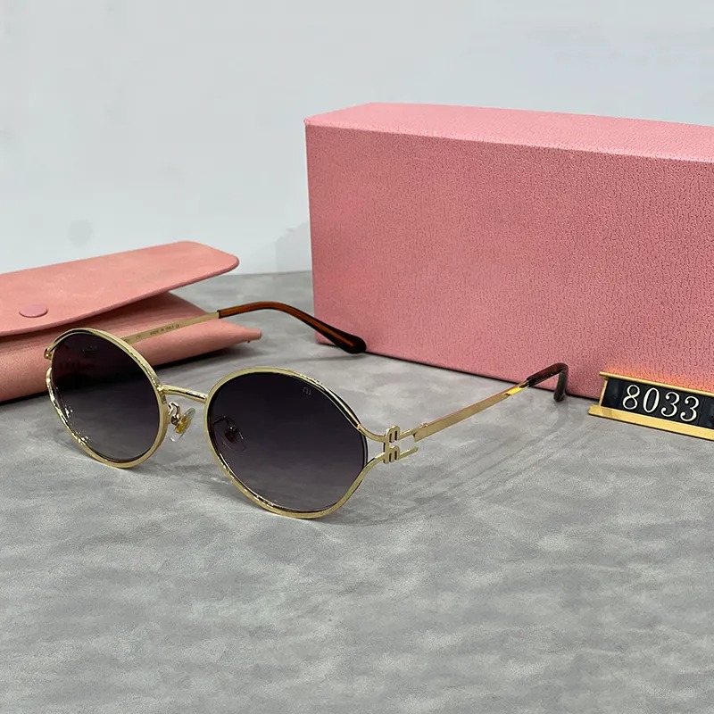 2025 elliptical sunglasses for kids Goggle Beach Sun Glasses metal material Skinny with large effect Atmosphere Show thin UV400 Z260305