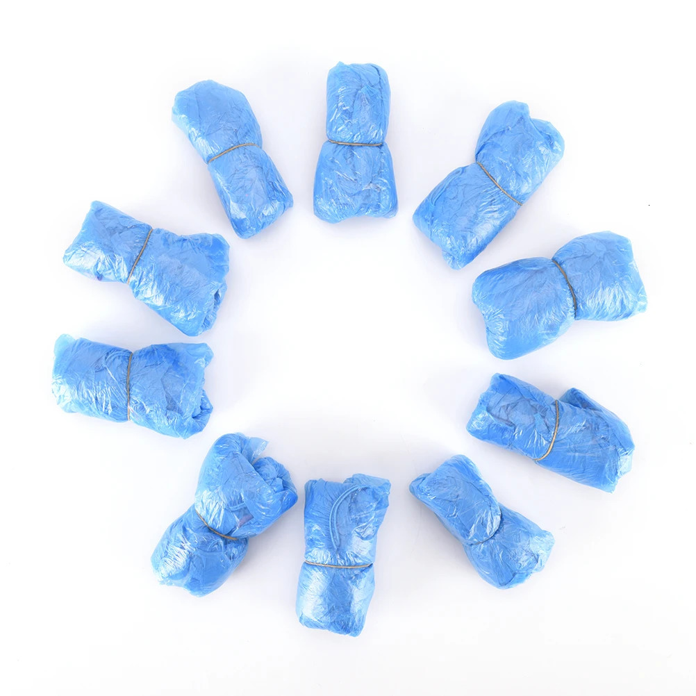 100Pcslot Plastic Waterproof Overshoes Disposable Shoe CoversThick Cleaning Cover Rainy Day Carpet Floor Protector 250318